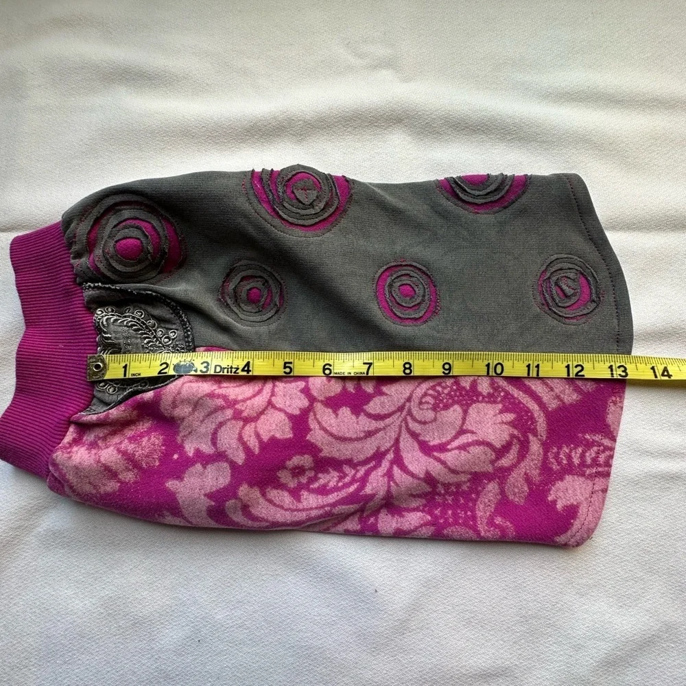 Upcycled Dog Sweater | Medium | Pink & Gray | One-of-a-Kind